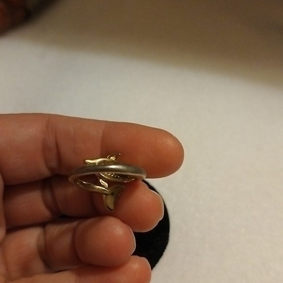 Vintage Gold tone COP castings on Parade 88 Dolphin wrap ring - Picture 7 of 8